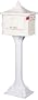Solar Group PED0000W Large Cast Aluminum Pedestal Mailbox, White