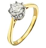 Classical 18 ct Gold Ladies Solitaire Engagement Diamond Ring Brilliant Cut 1.00 Carat M-I2