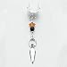 Amber/Jet Goddess Earrings