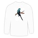 Long Sleeve T-shirt with branch, bird, budgie