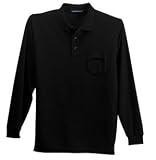 NEW Port Authority - Silk Touch Long Sleeve Sport Shirt with Pocket Black-M
