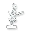 Sterling Silver Gymnast Charm with 20 inch Sterling Silver Chain