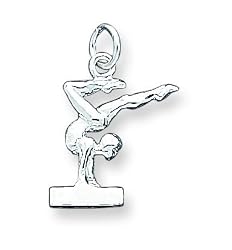Sterling Silver Gymnast Charm Pendant