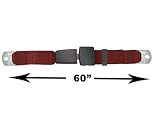 2-Point Lap Seat Belt, Maroon, 60 Inch Length, with End Release Button