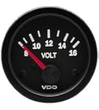 VDO 332103 Vision Style Voltmeter Gauge 2 1/16" Diameter