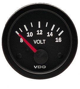 VDO 332103 Vision Style Voltmeter Gauge 2 1/16 Diameter
