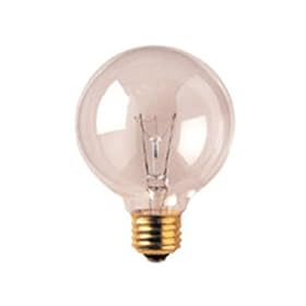 40 Watt Long Life Globe Shape Light Bulb / 20,000 Hour Incandescent / G25 Shape (3 1/8" Diameter) / Clear / 40G25