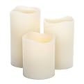 Set/3 LED Flameless Candles with Dimmer - Off White (H 4,5,6")