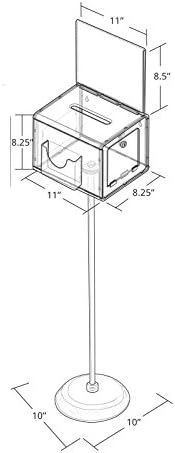 Long Pedestal Showcases Extra Large Clear Suggestion Box with Pocket