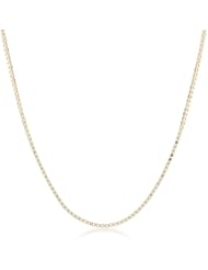 Duragold 14k Solid Gold Adjustable Box Chain Necklace (1.1mm ), 16-20"