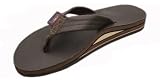 Rainbow Sandals - Mens Premier Leather Double Stack Expresso Size Medium (8.5 - 9.5)