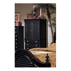 Heritage Collection Traditional Style Black Finish TV Armoire