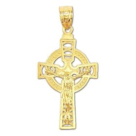 14kt Yellow Gold Celtic Cross/Crucifix Pendant