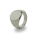 Eve's Addiction Mens Oval Cut Stainless Steel Signet Ring