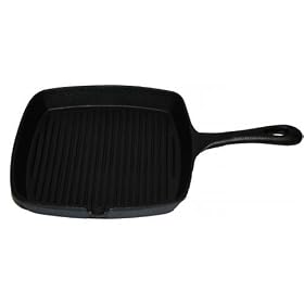 Cajun Cookware 10 Inch Seasoned Cast Iron Grill Pan by Cajun Cookware