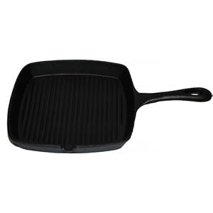 Cajun Cookware 10 Inch Seasoned Cast Iron Grill Pan by Cajun Cookware