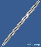 Slim Astronaut Space Pen - Chrome Plated w/ Black Grid Design