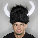 Furry Black Viking Hat