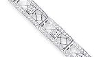 Image of Victorian Style Princess Cut White CZ Gemstone Bracelet in Sterling Silver
