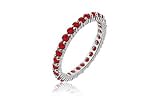 2.00cttw Natural Ruby Brilliant Cut (AA+Clarity, Pigeon Red Color) in 14K White Gold