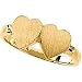 14K Yellow Gold Double Heart Signet Ring