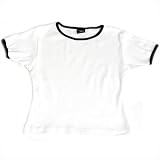 Warner Brothers Girls White Black Trim Cotton Tee Shirt Top M