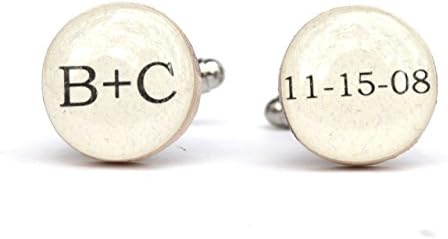 Personalized anniversary wooden cufflinks. Wood wedding cufflinks by Starlight Woods