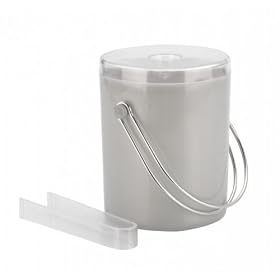 Ice bucket with lid and tongs- double walled