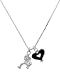 Softball Catcher and Black Heart Charm Necklace