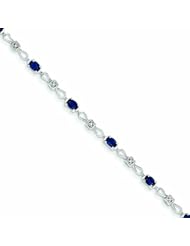 2.1 Carat 14K White Gold w/ Diamond and Sapphire Gemstone Bracelet