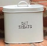 Cream Enamel Cat Treats Storage