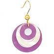 14K LAVENDER JADE & MOP CIRCLE EARRINGS (FRENCH WIRE)