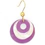 14K LAVENDER JADE & MOP CIRCLE EARRINGS (FRENCH WIRE)