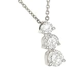 3 Stone Round Diamond Pendant on Cable Chain .75cttw