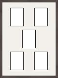 ArtToFrames Collage Frame Photo Mat, Double Mat with 5 - 6x8 Openings and Black Coffee with Gold Highlights frame.