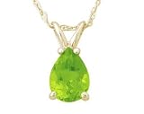 All-Natural Genuine 5x3 mm, Pear Shape Peridot pendant set in 14k Yellow gold