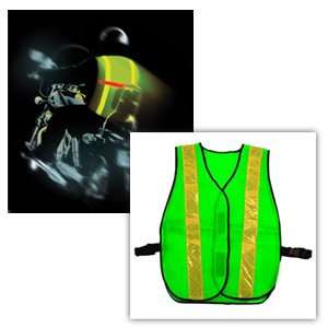 Zan Headgear RAM17010 All Purpose Lime Green Safety Vest with LED Light Bar