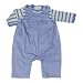 Under the Nile Organic Cotton Twill Overall with Stripe Tee - 6 to 9 Months