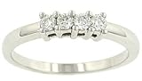 4 Stone Round prong Set Diamond Wedding Band .20cttw