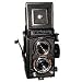Photo : Seagull 109, 6cm x 6cm Medium Format Twin Lens Reflex (TLR) Camera with Built-in 75mm f/3.5 Lens & Shutter/Aperture Window in Front of Viewfinder.