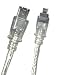 Sabrent SBT-CF64 Firewire IEEE 1394 6-pin to 4-pin 4' Foot Cable (Clear)
