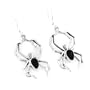 Sterling Silver Black Onyx Widow Spider Hook Earrings