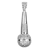 Hip Hop Cubic Zirconia Copper Charms - Microphone