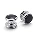 KONOV Men's Classic Round Tuxedo 2pcs Cufflinks and 4pcs Studs Set, Color Black Silver