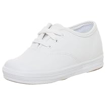 Keds Toddler Champion Toe Cap Leather Lace-Up,White,7.5 W Toddler
