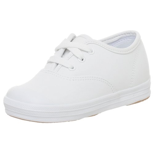 Keds Toddler Champion Toe Cap Leather Lace-Up,White,7.5 W US Toddler