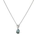 Aqua Cubic Zirconia Teardrop Pendant Necklace
