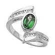 14K White Gold Tsavorite and Diamond Ring