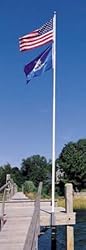 Sunsetter Vertical Deck/Dock Flagpole Holder - 20' (Aluminum) (7"L x 4" W x 12"H)