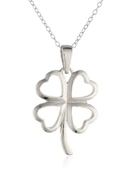 Sterling Silver Four Leaf Clover Pendant Necklace, 18"